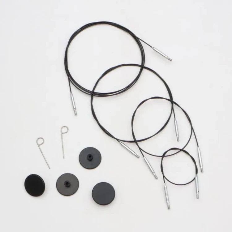 Wymienne żyłki do drutów KnitPro Thin & Flex 360 czarne