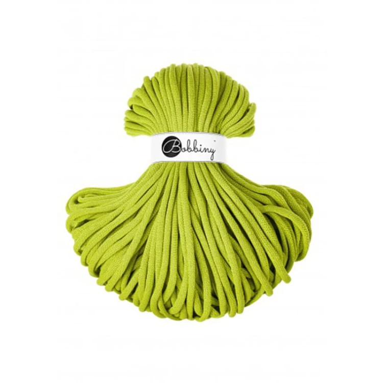 Sznurek pleciony bawełniany Bobbiny Jumbo / Dopamine Lime / 9mm / 100m