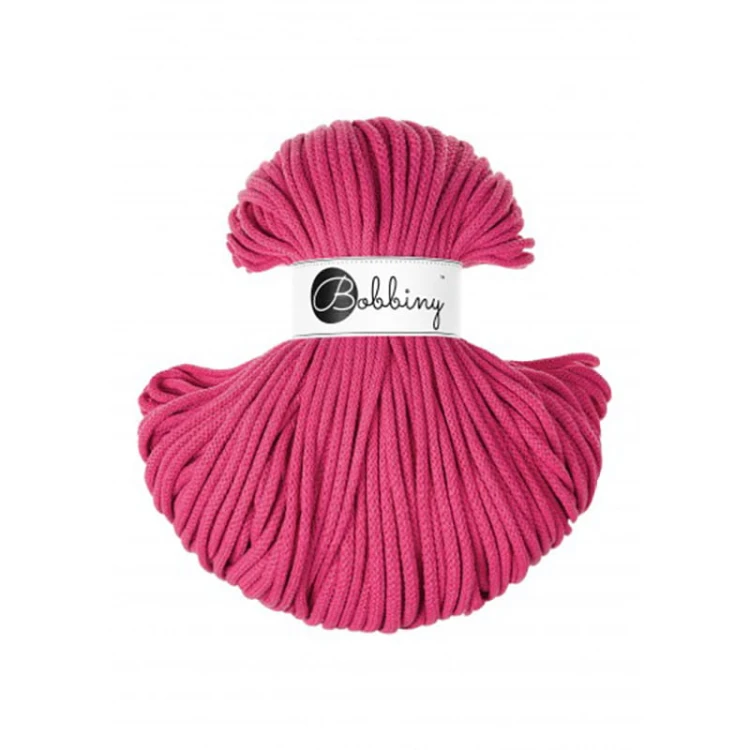 Sznurek pleciony bawełniany Bobbiny Premium / Dopamine Pink / 5mm / 100m