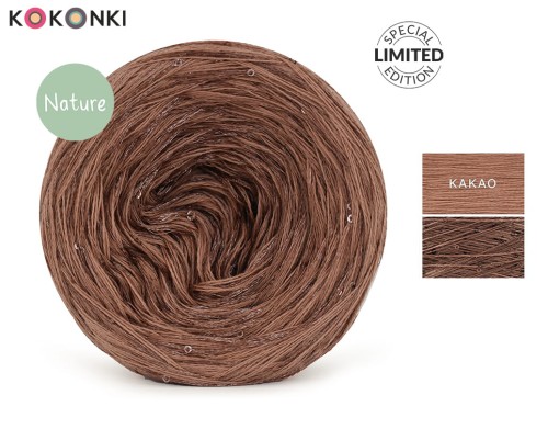 KOKONEK_Nature GLOW NG06 - Kakao + cekiny kakao / 400 m / 3+1 nitki - GOTOWY