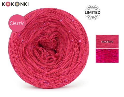 KOKONEK_Classic GLOW CG07 - Magenta + cekiny magenta / 400 m / 3+1 nitki - GOTOWY