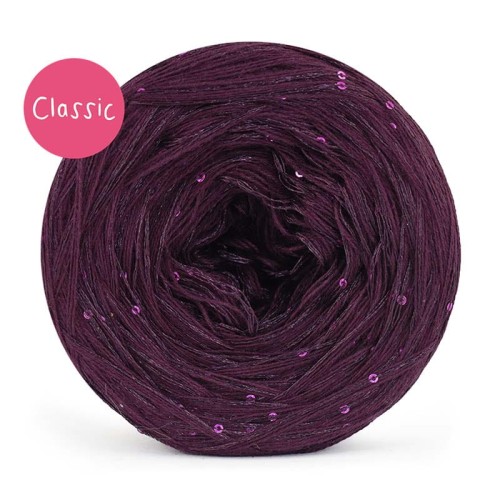 KOKONEK_Classic GLOW CG10 - Wino + cekiny wino / 400 m / 3+1 nitki - GOTOWY