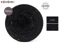 KOKONEK_Merino GLOW MG01 - Czerń + cekiny disco czerń / 400 m / 3+1 nitki - GOTOWY