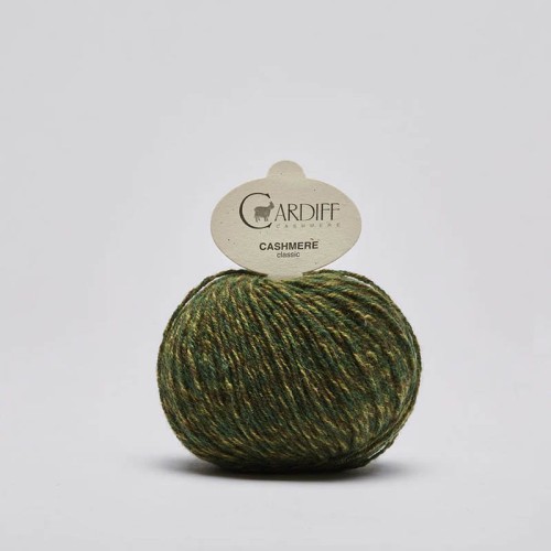 Włóczka Cardiff Cashmere Classic 314 / rebus / zieleń tweed