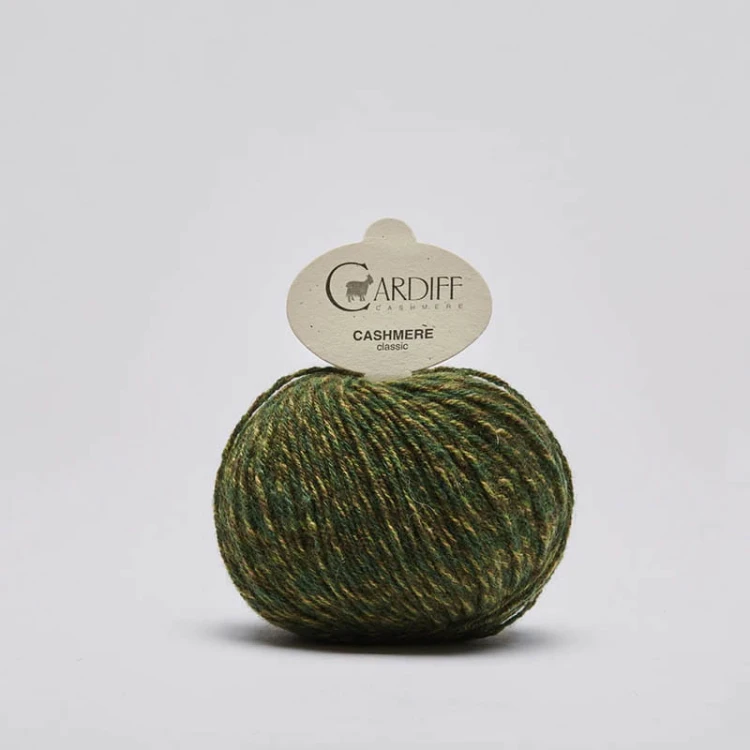 Włóczka Cardiff Cashmere Classic 314 / rebus / zieleń tweed