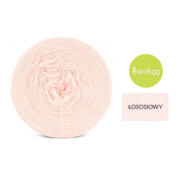 KOKONEK Bamboo - łososiowy, 4 nitki, 1200 m, 240 g - GOTOWY