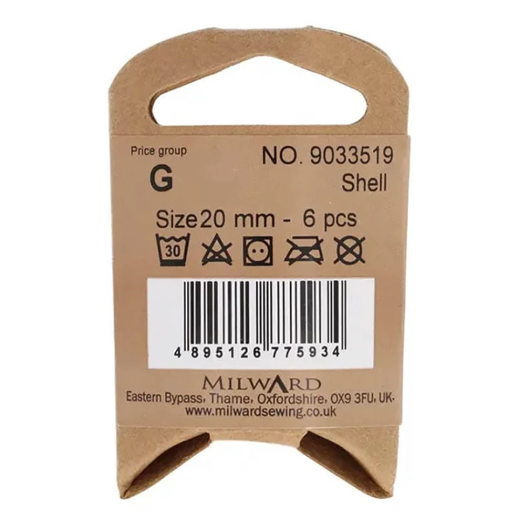 Guzik Milward okrągły / różowy / perłowy / 20 mm / 6 szt. / 9033519