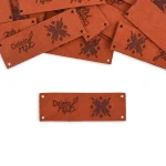 Sada etiket nubuk premium "Dílo rukou" / haft / rez / 20 x 60 mm / 5 ks.