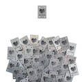 Metka plastik "Rękodzieło" / srebrny / 20 x 30 mm