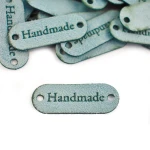 Sada etiket nubuk premium "Handmade" / Máta / 15 x 40 mm / 5 ks.