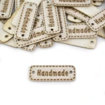 Sada cedulek eko kůže metalizowana "Handmade" / perla / 11 x 30 mm / 5 ks.
