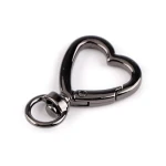 Karabińczyk metalowy serce / czarny nikiel / 10 mm / 1 szt. / 930163