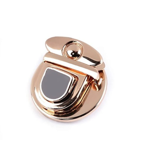 Zapięcie do torebki / metal / różowe złoto i czerń / 30 x 34 mm / 930695