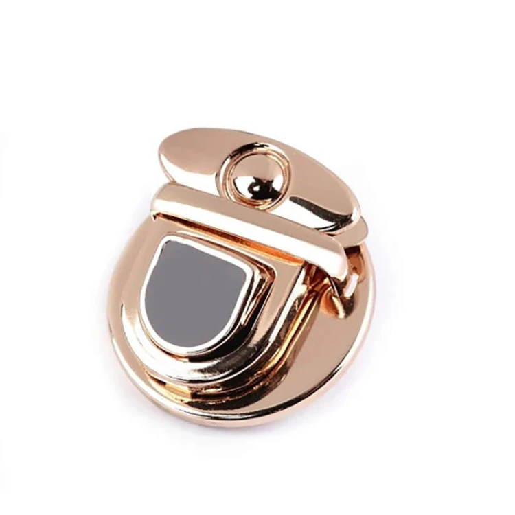 Zapięcie do torebki / metal / różowe złoto i czerń / 30 x 34 mm / 930695