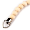 Uchwyty do torby z drewnianymi koralami / naturalne / 36 cm