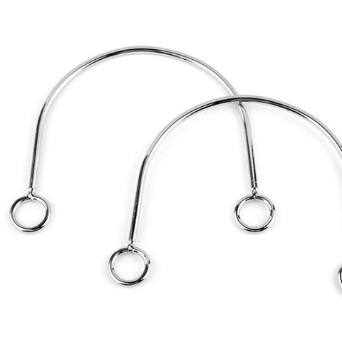 Uchwyty / rączki do torby / metalowe / nikiel / 14 x 11 cm / 2 szt / 930641