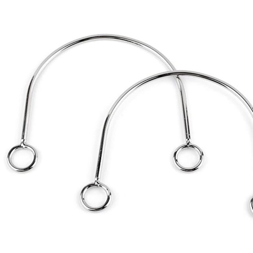 Uchwyty / rączki do torby / metalowe / nikiel / 14 x 11 cm / 2 szt / 930641