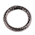 Karabińczyk okrągły ozdobny / czarny nikiel / średnica 32 mm / 1 szt