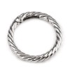 Karabińczyk okrągły ozdobny / nikiel / średnica 32 mm / 1 szt