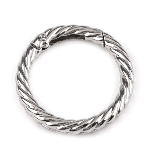 Karabińczyk okrągły ozdobny / nikiel / średnica 32 mm / 1 szt