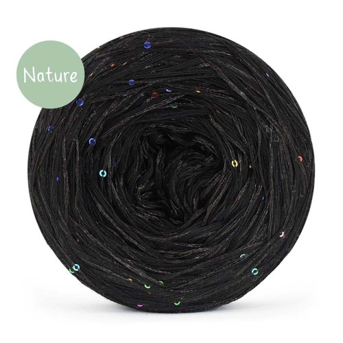KOKONEK Nature Mono Glow NG01 - Czerń + cekiny disco czerń
