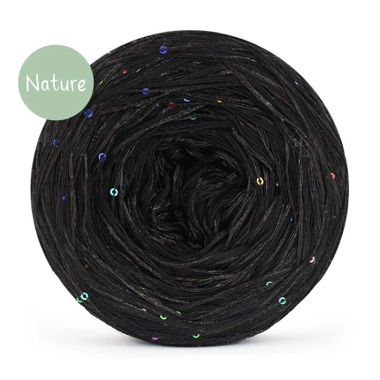 KOKONEK Nature Mono Glow NG01 - Czerń + cekiny disco czerń