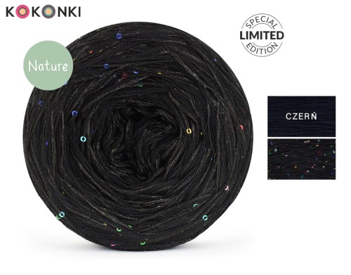 KOKONEK Nature Mono Glow NG01 - Czerń + cekiny disco czerń