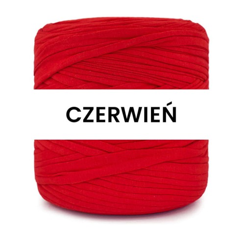 T-shirt Yarn Cotton Spaghetti ze strukturą / czerwień