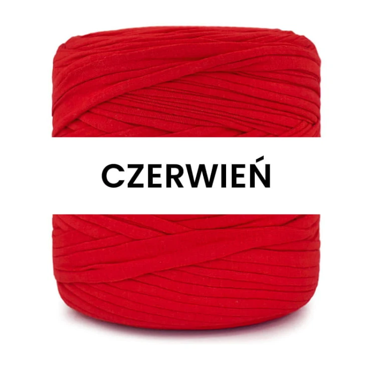 T-shirt Yarn Cotton Spaghetti ze strukturą / czerwień