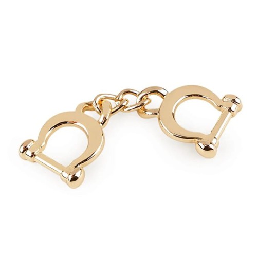 Klamra metalowa / ozdoba / otwór do przewlekania / złota / 10mm