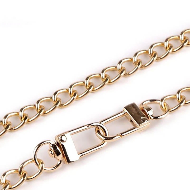 Łańcuszek do torebki z karabińczykiem / 8 mm / 125 cm / złoty / 930722