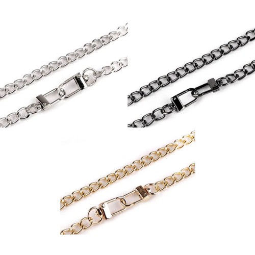 Łańcuszek do torebki z karabińczykiem / 8 mm / 125 cm / złoty / 930722