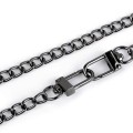 Łańcuszek do torebki z karabińczykiem / 6 mm / 125 cm / czarny nikiel / 930953