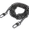 Łańcuszek do torebki z karabińczykiem / 6 mm / 125 cm / czarny nikiel / 930953
