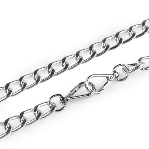 Łańcuszek do torebki z karabińczykiem / 12 mm / 125 cm / nikiel / 930721