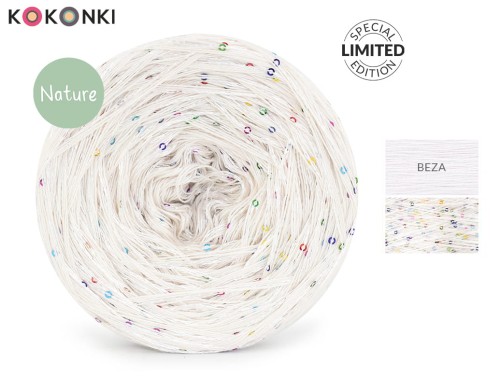 KOKONEK Nature Mono GLOW NG02 - Beza + cekiny disco biel