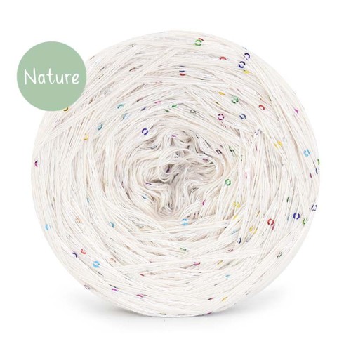 KOKONEK Nature Mono GLOW NG02 - Beza + cekiny disco biel