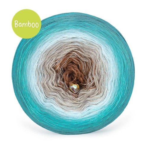 KOKONEK Bamboo BB116 Leśne Lustro - Ciemny szmaragd/szmaragd/patyna/popielaty/toffi / 4 nitki / 1200 m / 240 g - GOTOWY