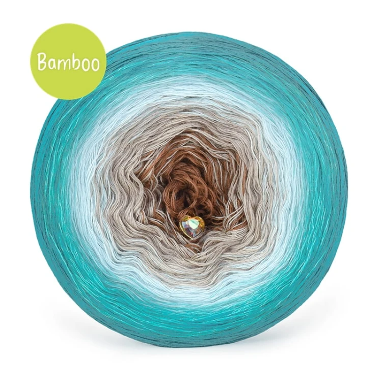 KOKONEK Bamboo BB116 Leśne Lustro - Ciemny szmaragd/szmaragd/patyna/popielaty/toffi / 4 nitki / 1200 m / 240 g - GOTOWY