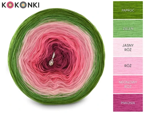 KOKONEK Classic A010 Arbuz - Paproć/zieleń/jasny róż/róż/neonowy róż/piwonia