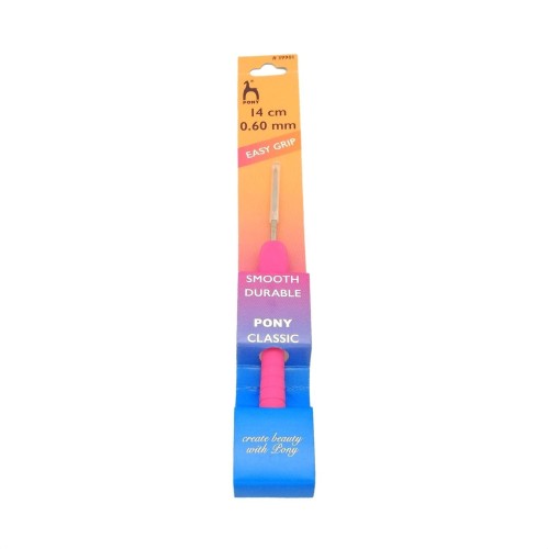 Szydełko PONY Easy Grip z ergonomiczną rączką 0,6 mm