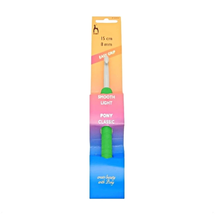 Szydełko PONY Easy Grip z ergonomiczną rączką 8 mm