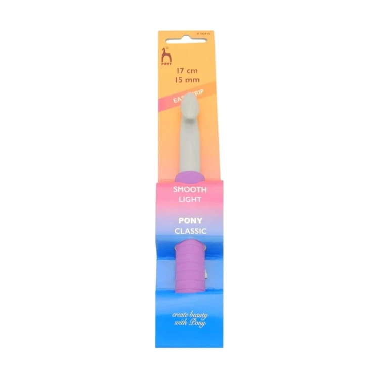 Szydełko PONY Easy Grip z ergonomiczną rączką 15 mm