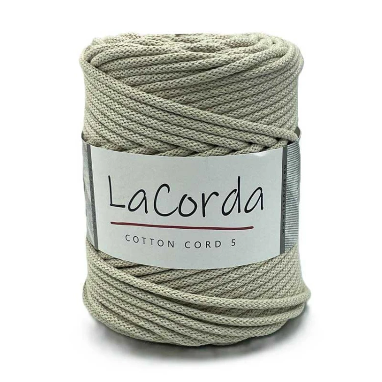 Sznurek La Corda Cotton Cord  5mm / rolka 100m / 180 jasny beż