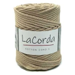 Sznurek La Corda Cotton Cord  5mm / rolka 100m / 280 beż