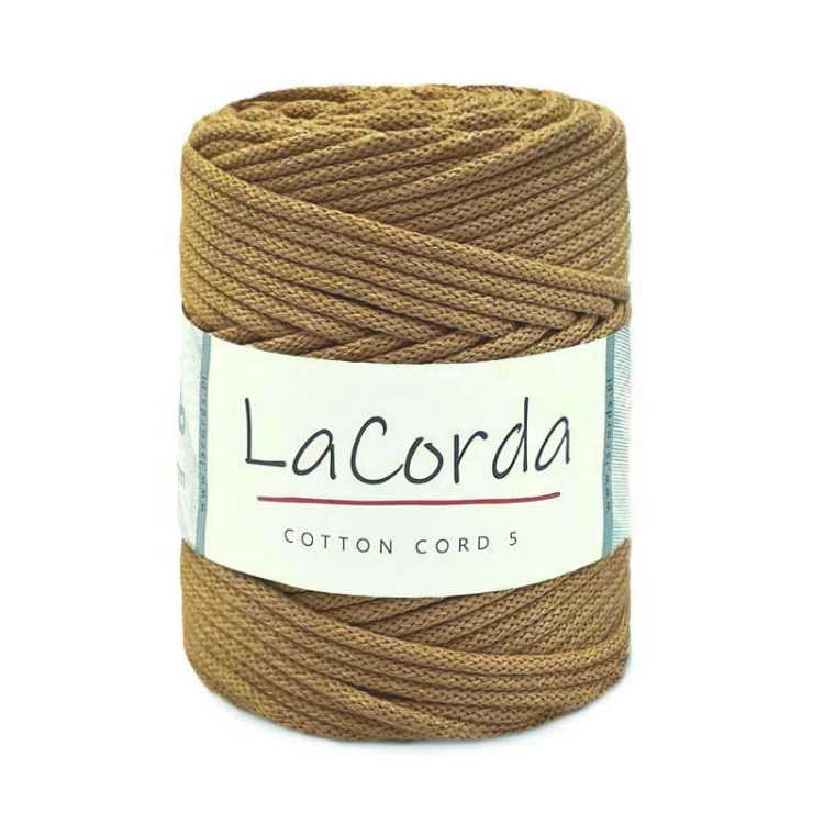 Sznurek La Corda Cotton Cord  5mm / rolka 100m / 290 jasny brąz