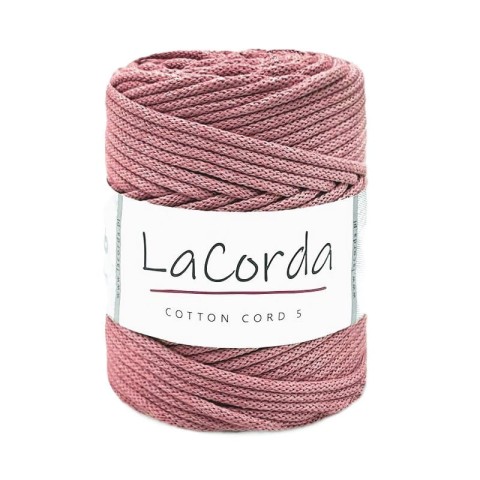 Sznurek La Corda Cotton Cord  5mm / rolka 100m / 790 blady róż
