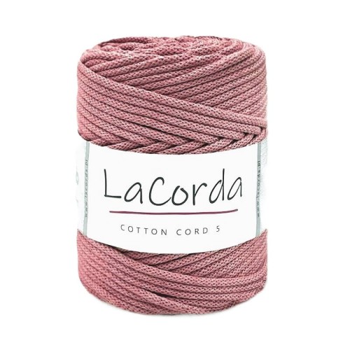 Sznurek La Corda Cotton Cord  5mm / rolka 100m / 790 blady róż