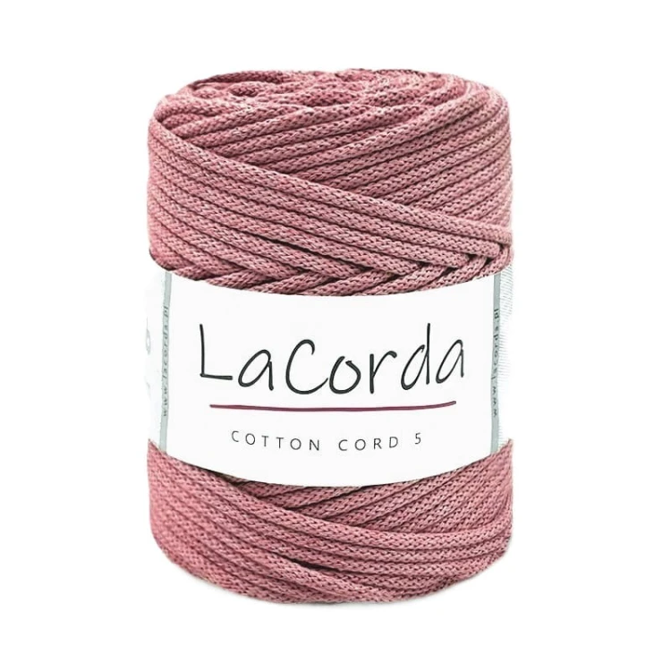 Sznurek La Corda Cotton Cord  5mm / rolka 100m / 790 blady róż