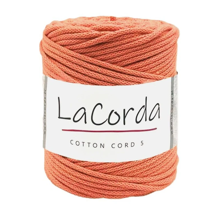 Sznurek La Corda Cotton Cord 5mm / rolka 100m / 800 melon